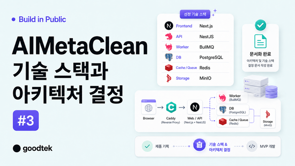 AIMetaClean 빌드인퍼블릭: 기술 스택과 아키텍처 결정