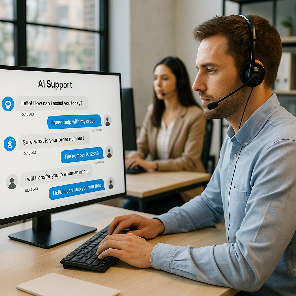 AI support handoff from bot to human agent