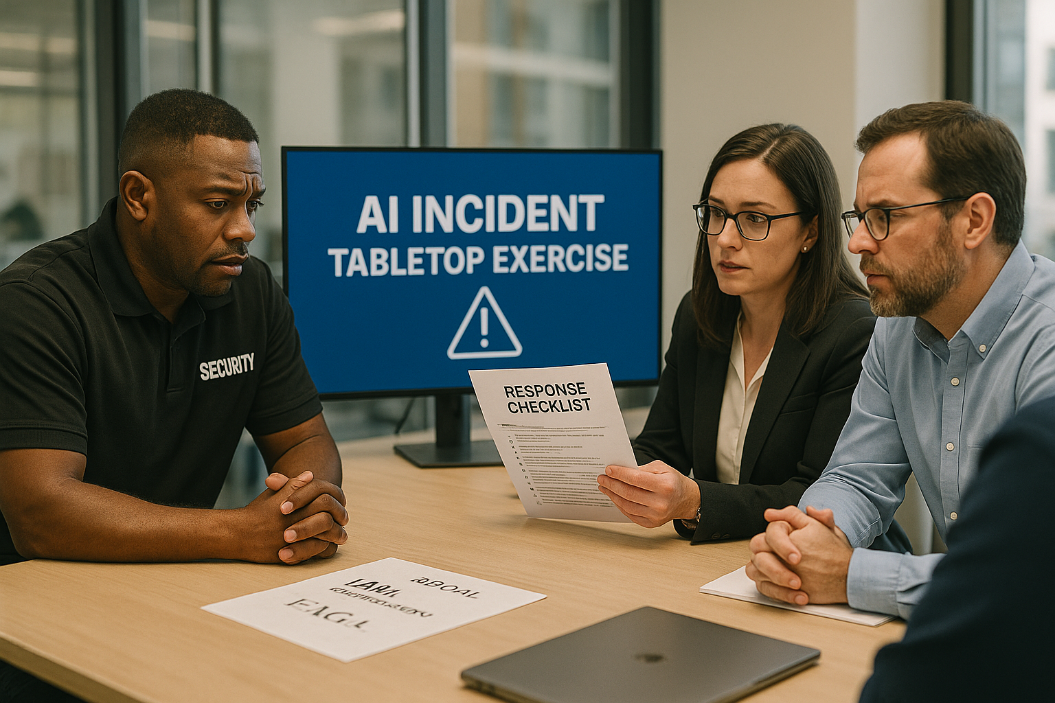 Team conducting an AI incident tabletop exercise